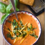 Tomato, Basil, and Cheddar Soup