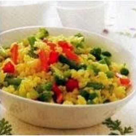 Arroz vegetariano al azafran