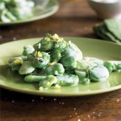 FAVA BEANS w/CREME FRAICHE & MINT