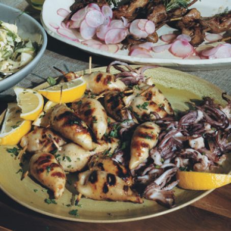 Calamari Grilled & Sausage-Stuffed