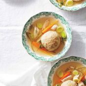 Matzo-Ball Soup with Leeks