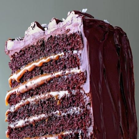 Salted-Caramel Six-Layer Chocolate Cake