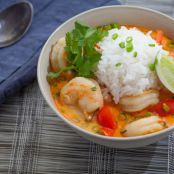 Thai Shrimp Soup with Coconut, Lemongrass & Red Curry