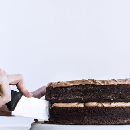 Simple Two-Layer Chocolate Birthday Cake with Milk Chocolate Ganache