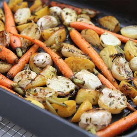Rosemary-roasted root vegetables agrodolce