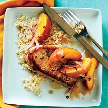 Skillet Pork Chop Sauté with Peaches