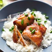 Sticky Bourbon Chicken with Rice