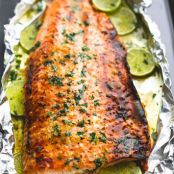 Baked Honey Cilantro Lime Salmon in Foil