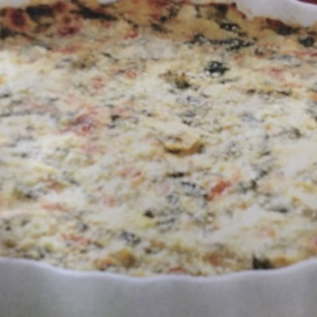 Hot artichoke spinach dip