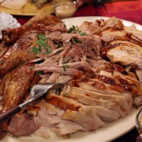 Brined Rosemary Crusted Turkey with Pan Gravy