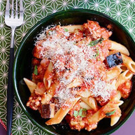 Sweet Sausage & Eggplant Penne