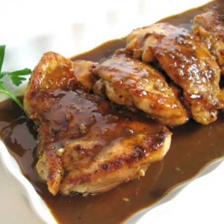 Chicken Thighs with a Balsamic and Garlic Sauce