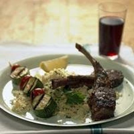 Grilled Lamb Chops and Vegetable Kebabs