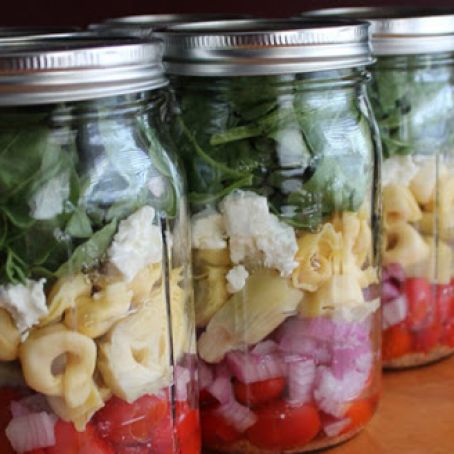 Pasta - Artichoke and Tortellini Mason Jar Salad