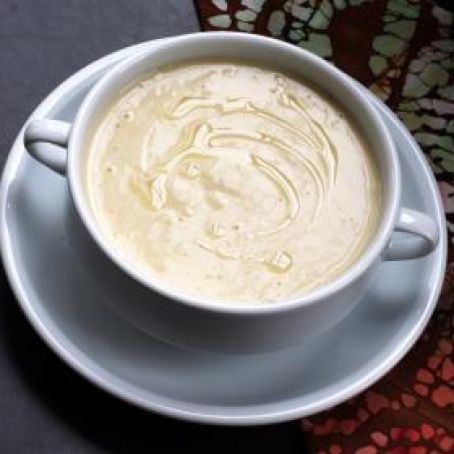 Cauliflower and Potato Soup with Cheddar Cheese