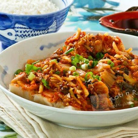 Steamed Cod with Kimchi