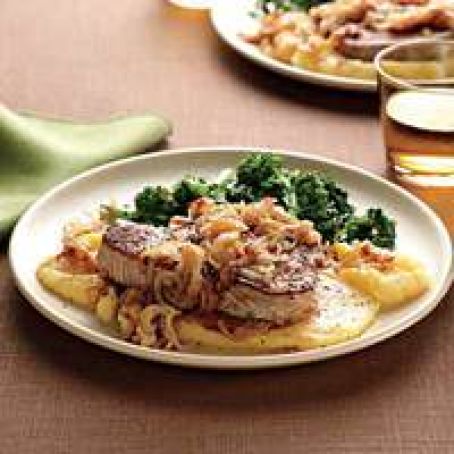 Sicilian-Style Tuna Steaks with Polenta and Broccoli Rabe