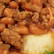 Cowboy Beef and Beans on Bisquicks