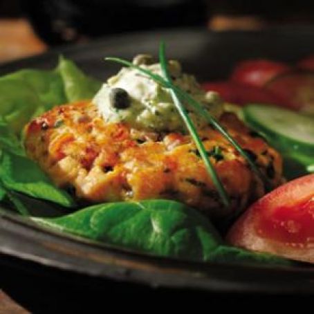 Salmon Burgers with Green Goddess Sauce