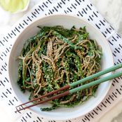 Kale Noodle Bowl with Avocado Miso Dressing