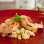 Honey Grilled Shrimp with Corn Jicama Salad by Ming Tsai