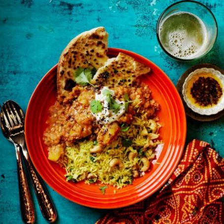 Acorn Squash Dal with Cashew-Cilantro Rice