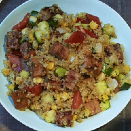 Corn and Quinoa Salad with Chicken Sausage