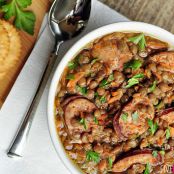 German Lentil with sausage soup