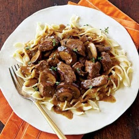 Steak Tips and Peppered Mushroom Gravy