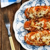 Twice Baked Potatoes with Caramelized Onions and Gruyere