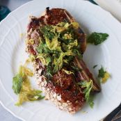 Grilled Lamb Shoulder Chops with Manischewitz Glaze