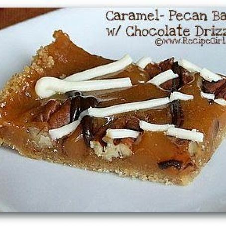 Caramel-Pecan Bars with Chocolate Drizzle