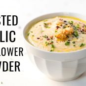 Roasted Garlic Cauliflower Chowder-Vegan