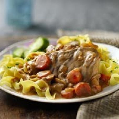 Slow Cooker Mushroom Swiss Steak