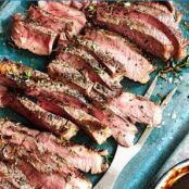 Grilled Sirloin Steak with Balsamic-Mustard Glaze