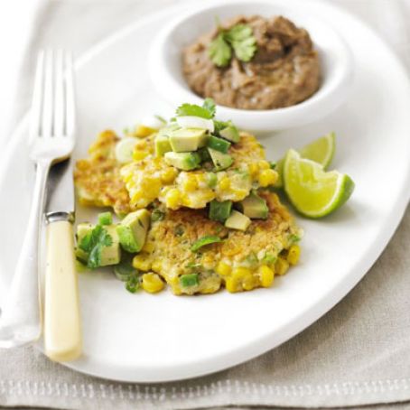 Corn Cakes with Avocado Salsa