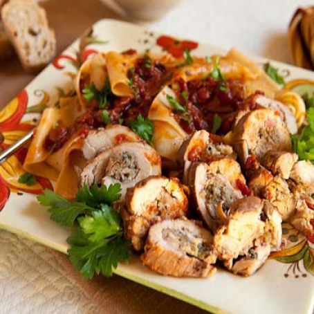 Braised Stuffed Chicken Thighs