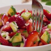 Strawberry Cucumber Salad with Honey Lemon Dressing