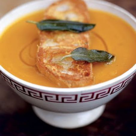 Superb Squash Soup with the best Parmesan Croutons