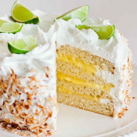 Coconut Lime Cake with Meringue Frosting