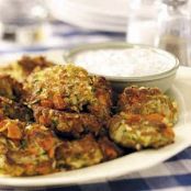 Zucchini Patties with Dill Dip