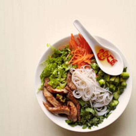 Vietnamese Noodle Bowl with Glazed Pork