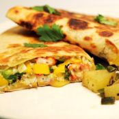 brie and walnut quesadillas with tropical fruit salsa