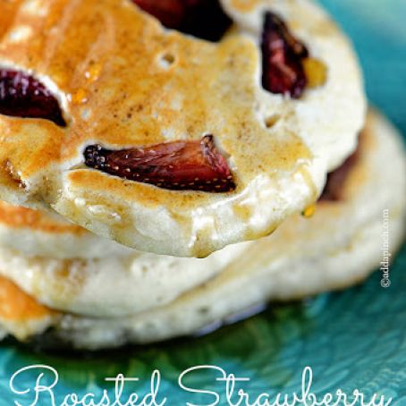 Roasted Strawberry Pancakes