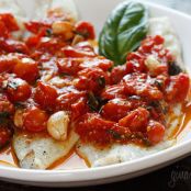 Broiled Fish with Summer Grape Tomato Sauce