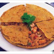 TORTILLA DE AJO CON MARISCOS