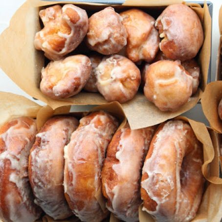 Sour Cream Cake Donuts with Maple Brown Butter Glaze