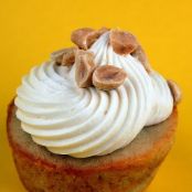 Peanut Butter Filled Banana Cupcakes with Marshmallow Fluff Frosting