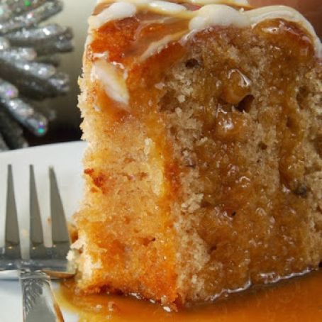Apple Harvest Pound Cake with Caramel Glaze