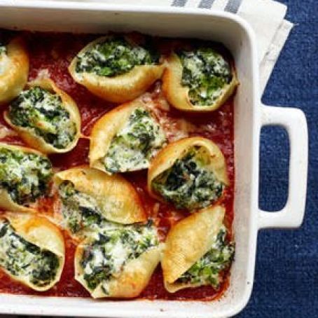 Vegetable and Three-Cheese Stuffed Shells Recipe